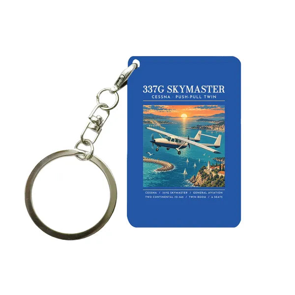 Cessna 337G Skymaster - Poster - Key Chain - Blue