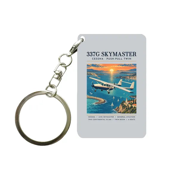 Cessna 337G Skymaster - Poster - Key Chain - Light Gray