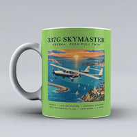 Thumbnail for Cessna 337G Skymaster - Poster - Mug - Light Green