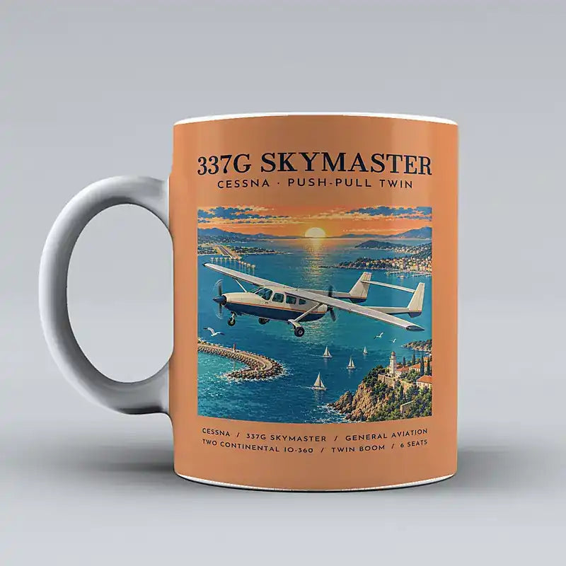 Cessna 337G Skymaster - Poster - Mug - Orange