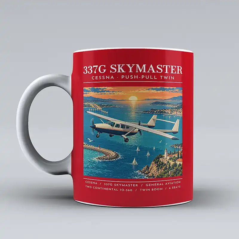 Cessna 337G Skymaster - Poster - Mug - Red