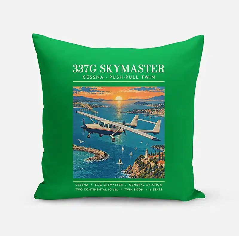 Cessna 337G Skymaster - Poster - Pillow - Green