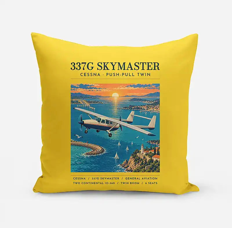 Cessna 337G Skymaster - Poster - Pillow - Yellow