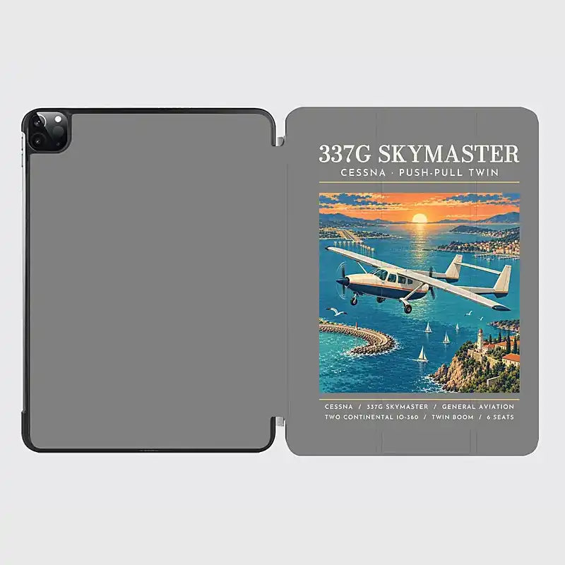 Cessna 337G Skymaster - Poster - iPad Case - Gray