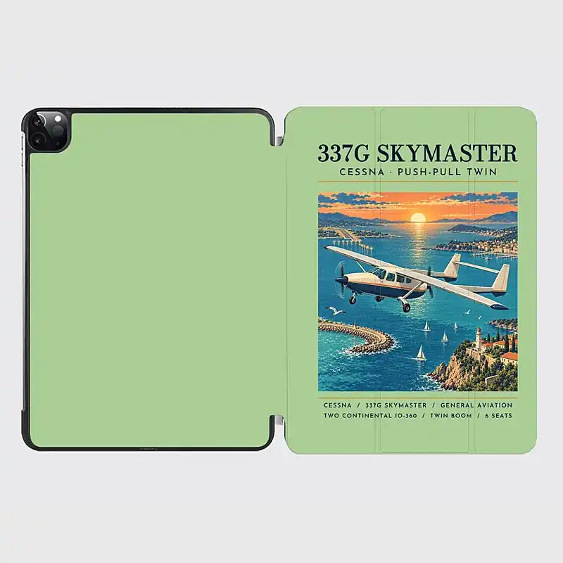 Cessna 337G Skymaster - Poster - iPad Case - Light Green