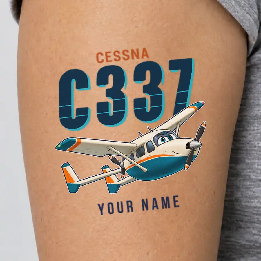 Cessna 337G Skymaster - Tattoo - Cartoon + Name
