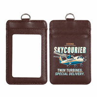 Thumbnail for Cessna 408 SkyCourier - Cartoon - ID Card Holder - Dark Brown
