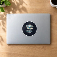 Thumbnail for Cessna 408 SkyCourier - Cartoon + Name - Circle Sticker - MacBook