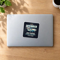Thumbnail for Cessna 408 SkyCourier - Cartoon + Name - Square Sticker - MacBook