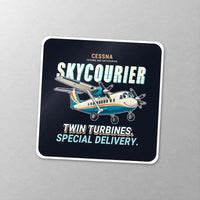 Thumbnail for Cessna 408 SkyCourier - Cartoon - Square Sticker - Close-up