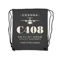 Thumbnail for Cessna 408 SkyCourier - Drawstring Bag - Heritage - Gray