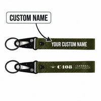 Thumbnail for Cessna 408 SkyCourier Hawk-Shaped Key Chains - Dark Green - Heritage - Personalized
