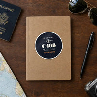 Thumbnail for Cessna 408 SkyCourier - Heritage + Name - Circle Sticker - Notebook