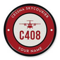 Thumbnail for Cessna 408 SkyCourier Patches - Circle + Name - Red White