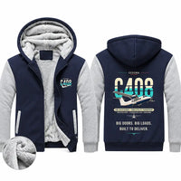 Thumbnail for Cessna 408 SkyCourier Zipped Sweatshirts - Original - Navy & Gray
