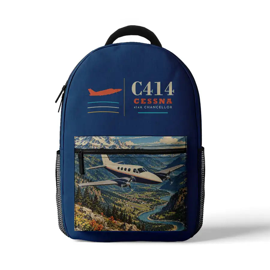 Cessna 414A Chancellor - 3D Backpack - Blue
