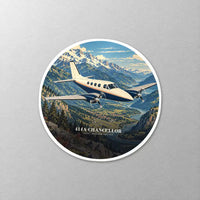 Thumbnail for Cessna 414A Chancellor - 3D - Circle Sticker - Close-up