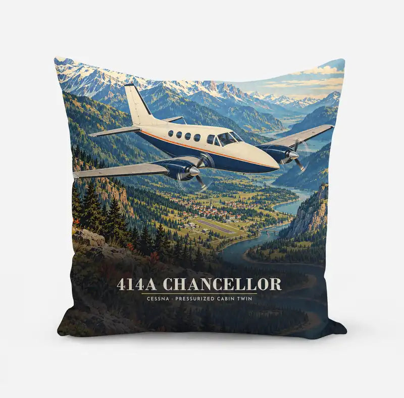 Cessna 414A Chancellor - 3D - Pillow - Full Print