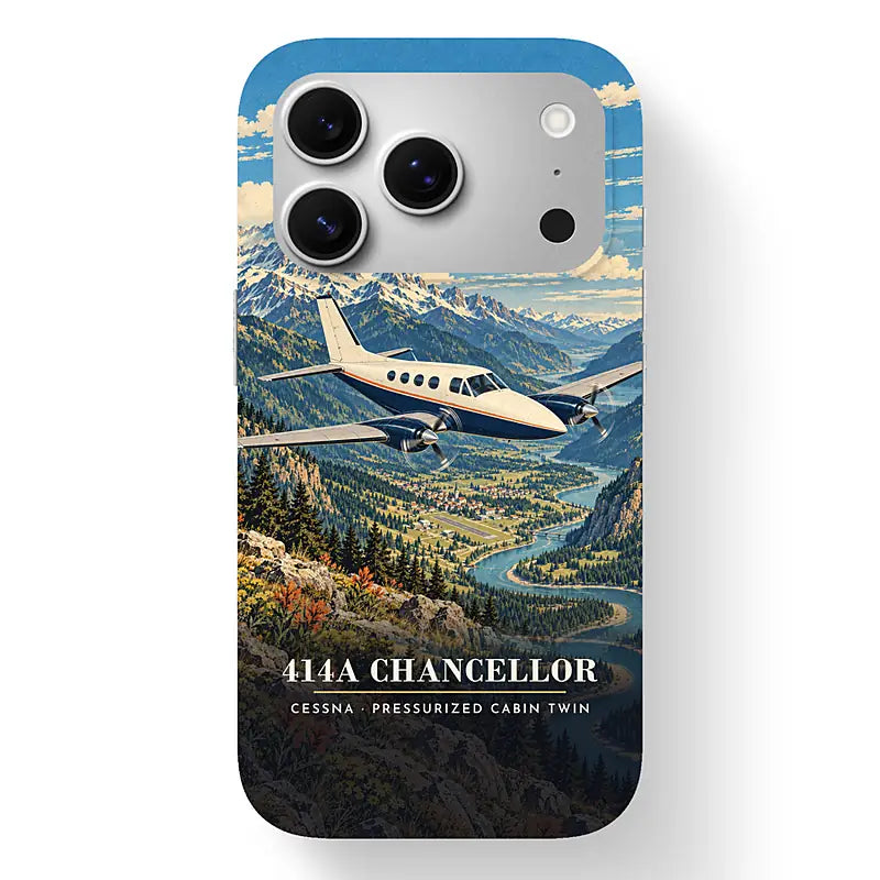 Cessna 414A Chancellor - 3D + Title - MagSafe iPhone 17 Pro - Black