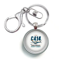 Thumbnail for Cessna 414A Chancellor - Cartoon - Circle Key Chain - White