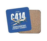 Thumbnail for Cessna 414A Chancellor - Cartoon - Coaster - Blue