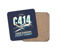 Thumbnail for Cessna 414A Chancellor - Cartoon - Coaster - Navy Blue