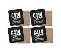 Thumbnail for Cessna 414A Chancellor - Cartoon - Coaster Set - Black