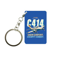 Thumbnail for Cessna 414A Chancellor - Cartoon - Key Chain - Blue