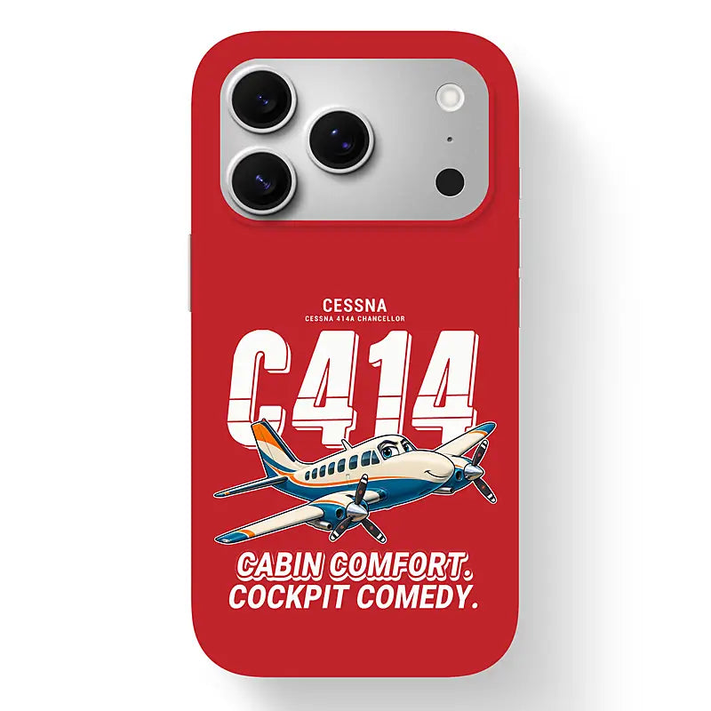 Cessna 414A Chancellor - Cartoon - MagSafe iPhone 17 Pro - Red