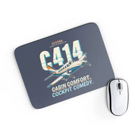 Thumbnail for Cessna 414A Chancellor - Cartoon - Mouse Pad - Navy Blue