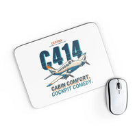 Thumbnail for Cessna 414A Chancellor - Cartoon - Mouse Pad - White