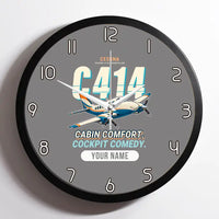 Thumbnail for Cessna 414A Chancellor - Cartoon + Name - Framed - Gray