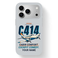 Thumbnail for Cessna 414A Chancellor - Cartoon + Name - MagSafe iPhone 17 Pro - Light Gray