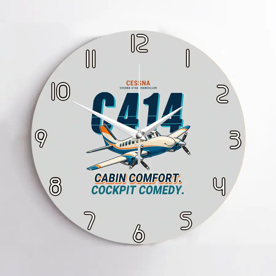 Cessna 414A Chancellor - Cartoon - No Frame - Light Gray