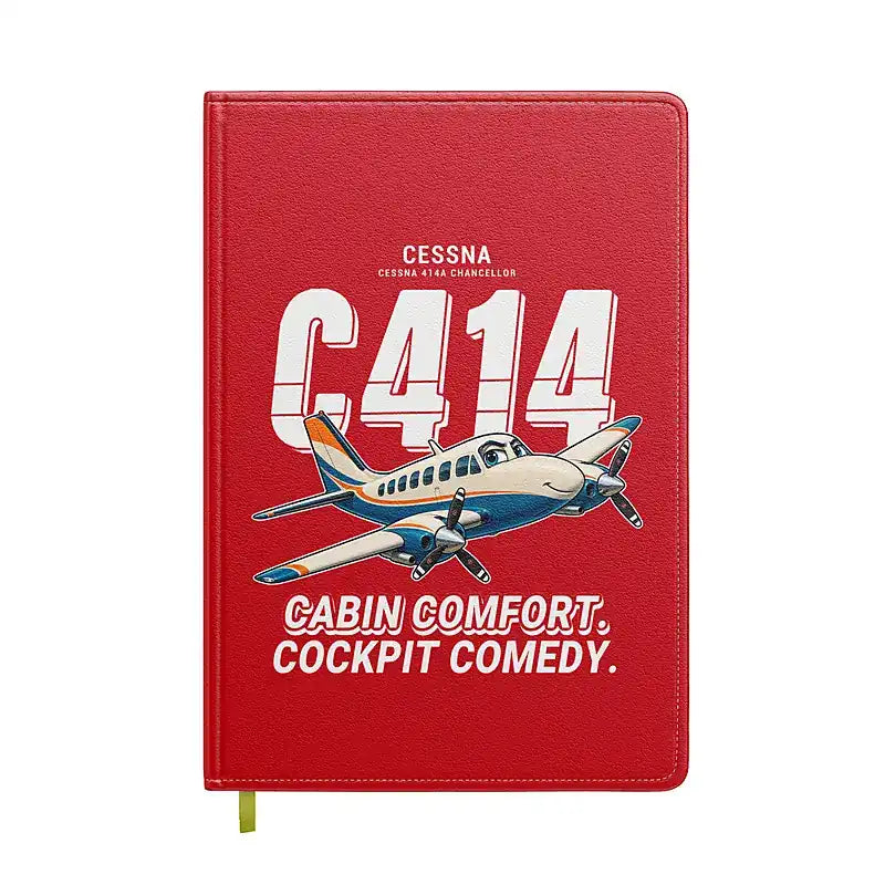 Cessna 414A Chancellor - Cartoon - Notebook - Red