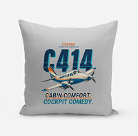 Thumbnail for Cessna 414A Chancellor - Cartoon - Pillow - Light Gray