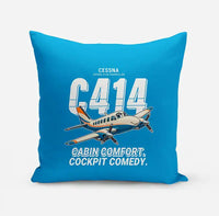 Thumbnail for Cessna 414A Chancellor - Cartoon - Pillow - Turquoise