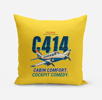 Thumbnail for Cessna 414A Chancellor - Cartoon - Pillow - Yellow