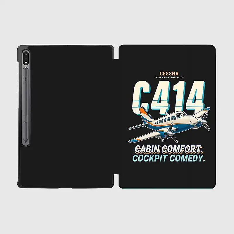 Cessna 414A Chancellor - Cartoon - Samsung Tablet - Black
