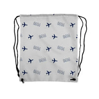 Thumbnail for Cessna 414A Chancellor - Drawstring Bag - 3D Pattern - Light Gray