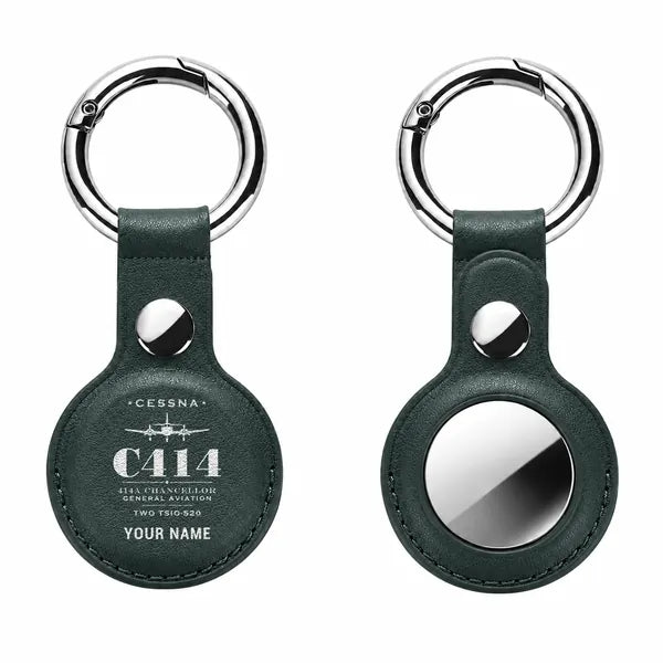 Cessna 414A Chancellor - Heritage + Name - AirTag Case - Army Green