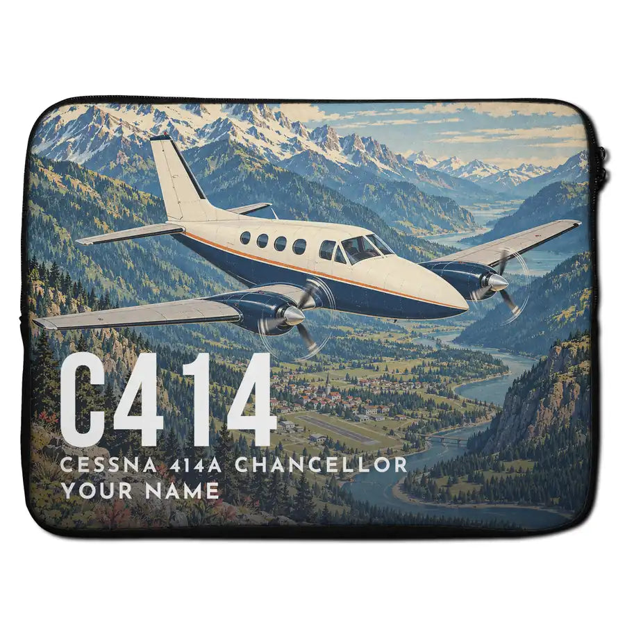 Cessna 414A Chancellor - Laptop Sleeve + Name