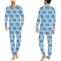 Thumbnail for Cessna 414A Chancellor - Men Pajamas - Original Pattern - Light Blue