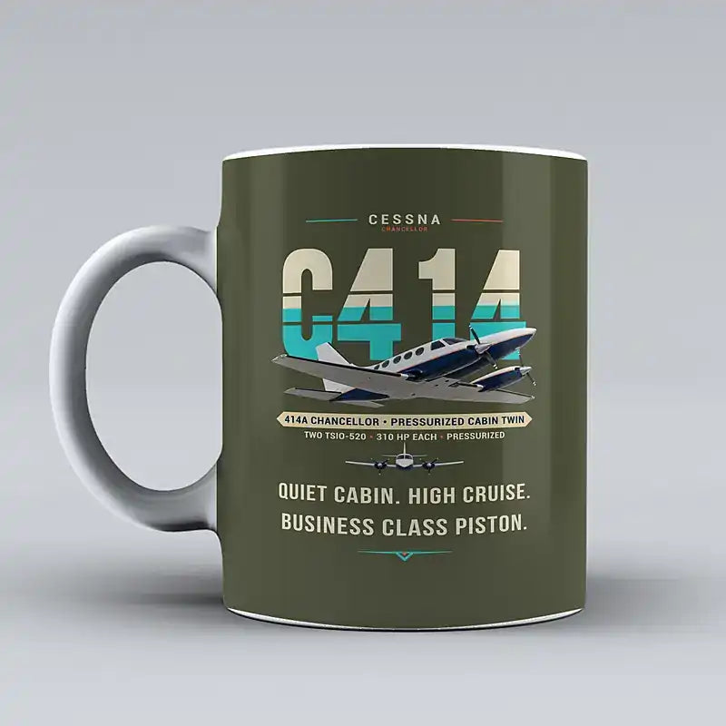Cessna 414A Chancellor - Original - Mug - Green Army