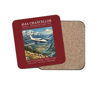 Thumbnail for Cessna 414A Chancellor - Poster - Coaster - Dark Red