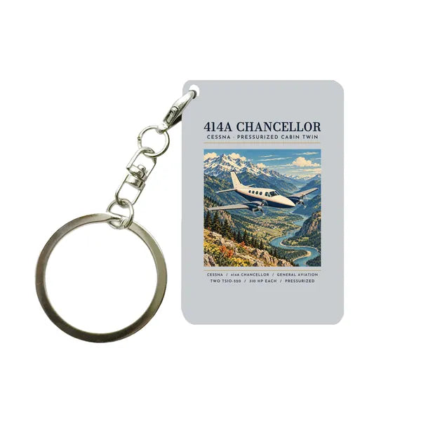Cessna 414A Chancellor - Poster - Key Chain - Light Gray