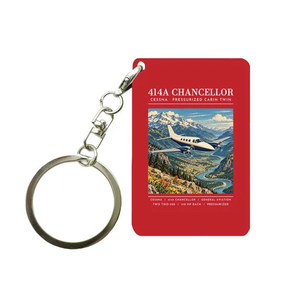 Cessna 414A Chancellor - Poster - Key Chain - Red