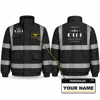 Thumbnail for Cessna 414A Chancellor Reflective Winter Jackets - Heritage + Name - Black