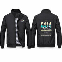 Thumbnail for Cessna 414A Chancellor Stylish Jackets - Stand Collar - Original - Black