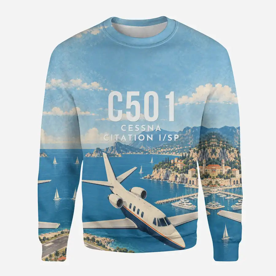 Cessna 501 Citation I SP 3D All-Over Print Clothing - Sweatshirt - 3D